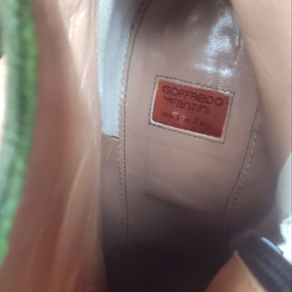 GOFFREDO FANTINI-size 40/10 -suede leather booties- brown leather stitched strap - Picture 6 of 15